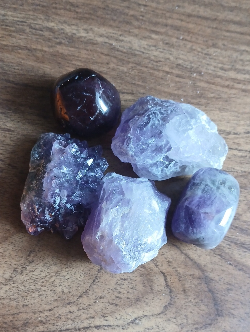 Natural Amethyst Crystal Set - Purple and White Stones